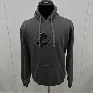 Steady Hands Gray Wolf Hand Shadow Puppet Graphic Hoodie Size XL Embroidered